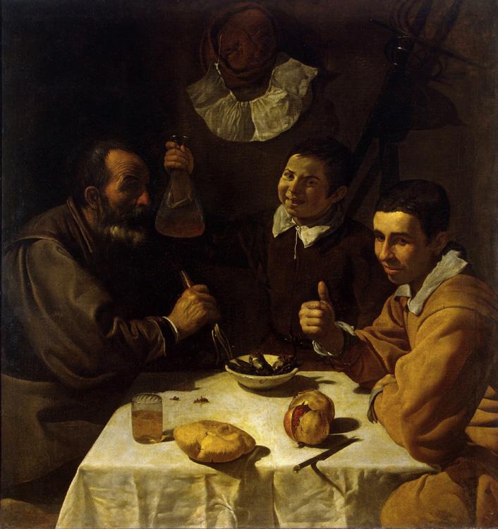 Diego Velazquez Three Men at Table (df01) oil painting image